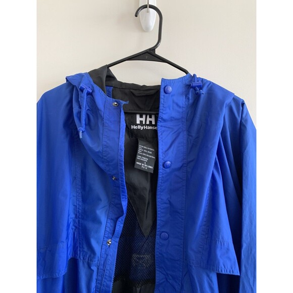 Helly Hansen Jacket Men's Small Blue Full Zip Windbreaker Nylon Packable Hooded - Picture 7 of 9